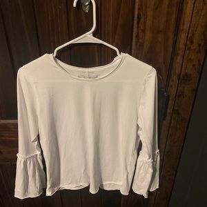 White peplum sleeve top